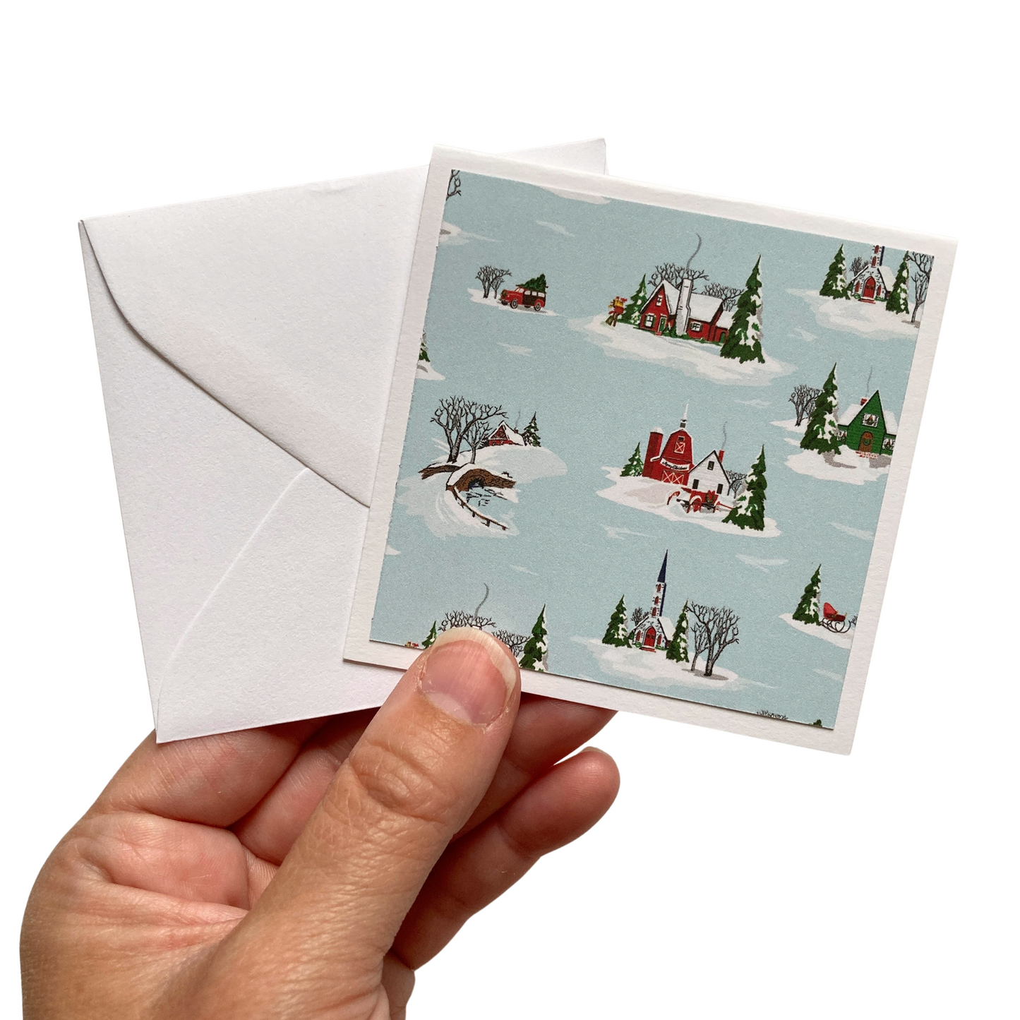 3x3 White Christmas Note Cards