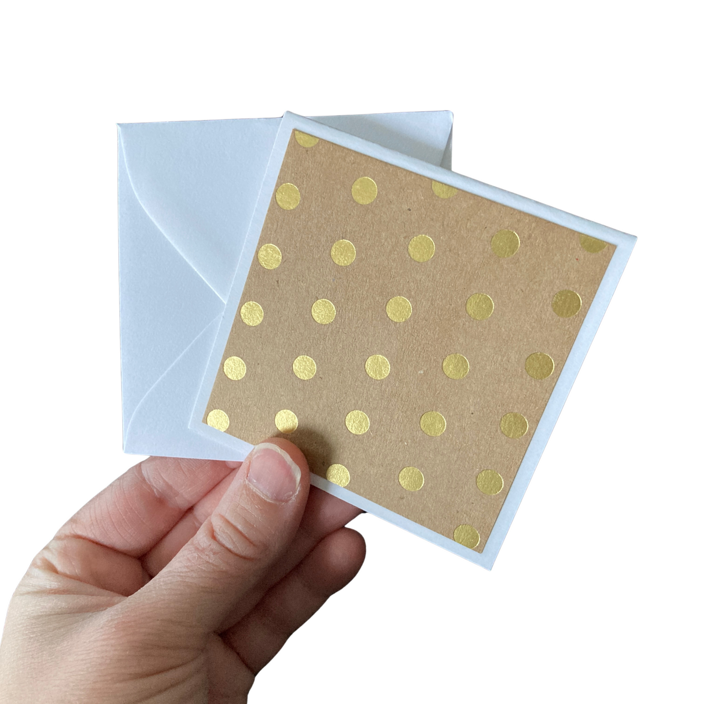 3x3 Gold Foil Hearts Note Cards