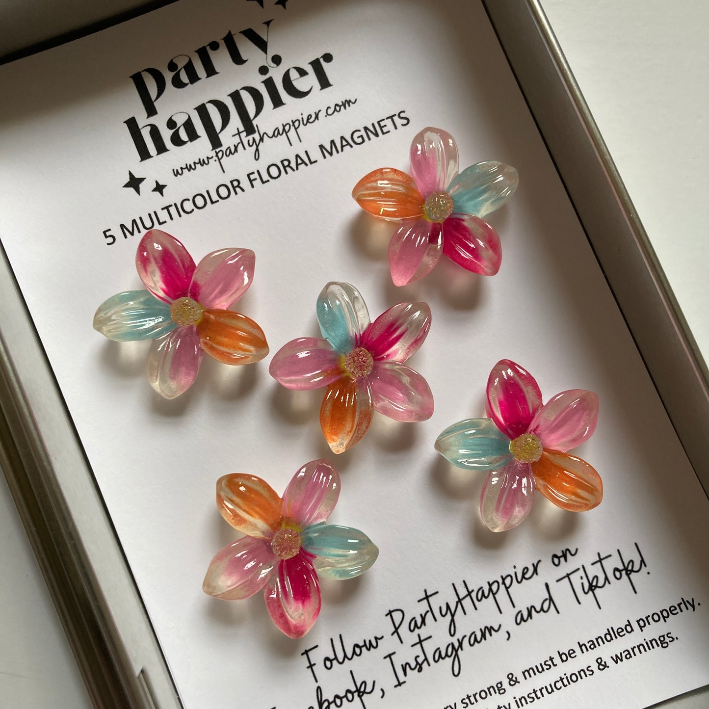 Multicolor Floral Magnets