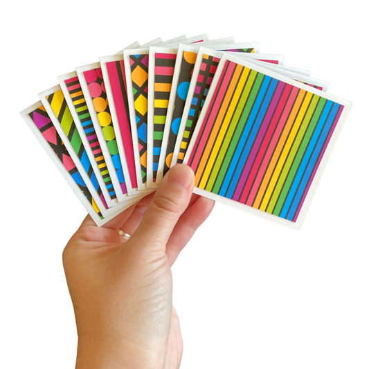 3x3 Neon Rainbow Note Cards