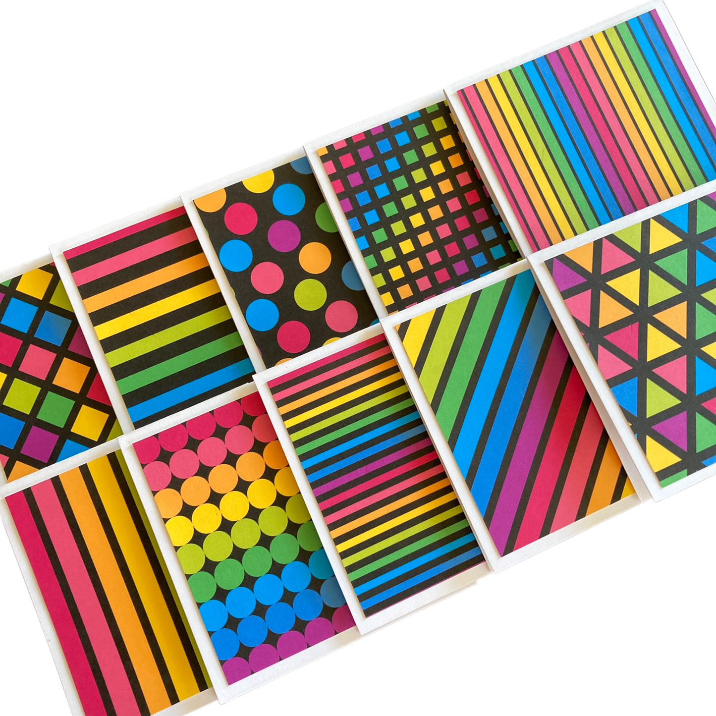 3x3 Neon Rainbow Note Cards