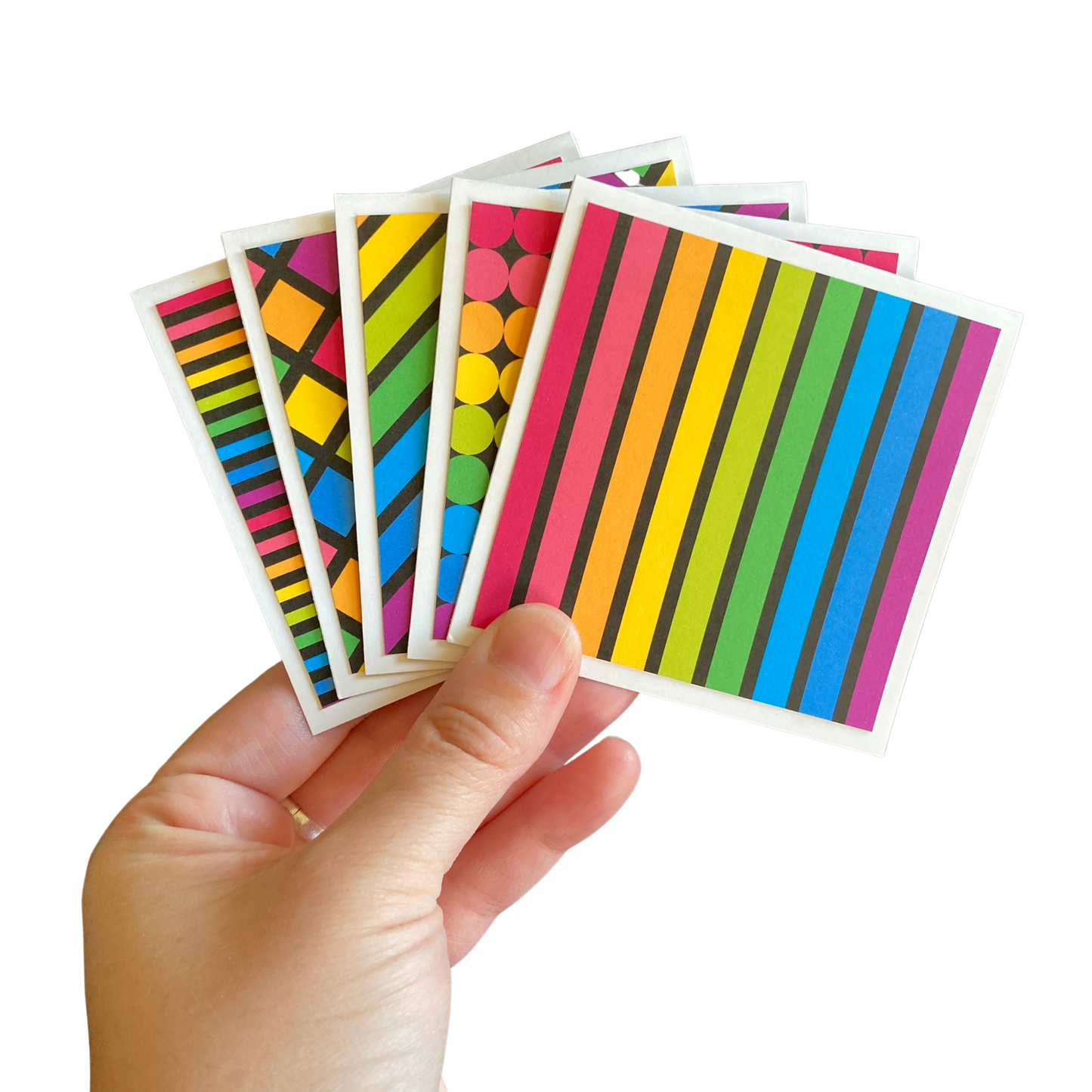 3x3 Neon Rainbow Note Cards