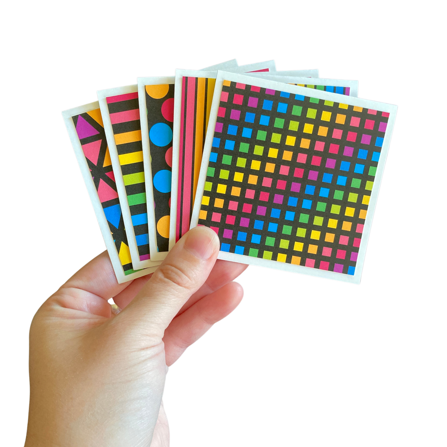 3x3 Neon Rainbow Note Cards