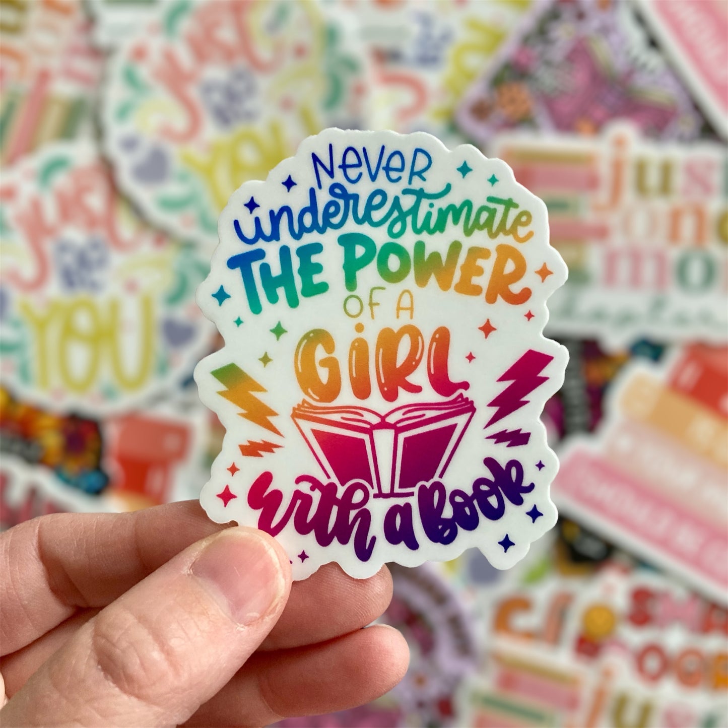 Never Underestimate The Power Of A Girl With A Book Sticker