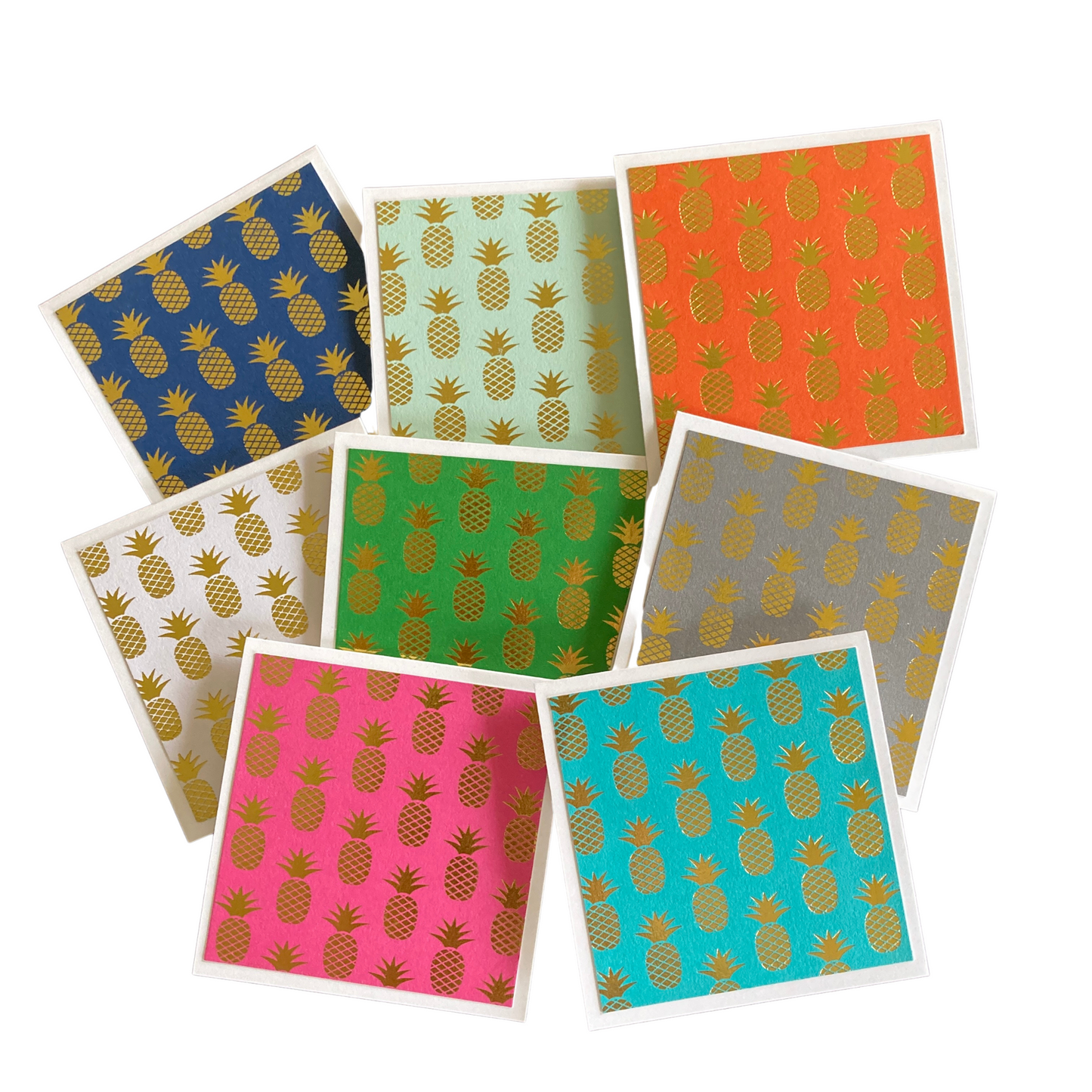3x3 Metallic Pineapple Note Cards