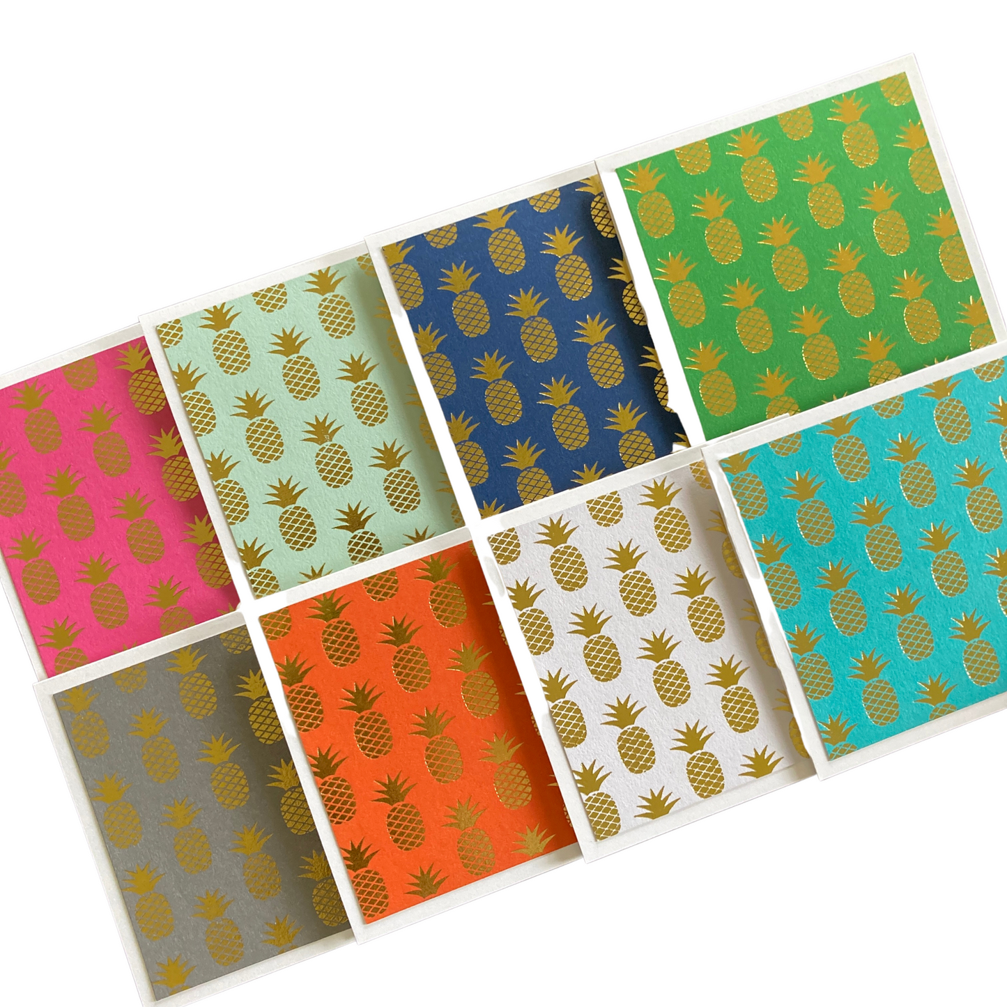 3x3 Metallic Pineapple Note Cards