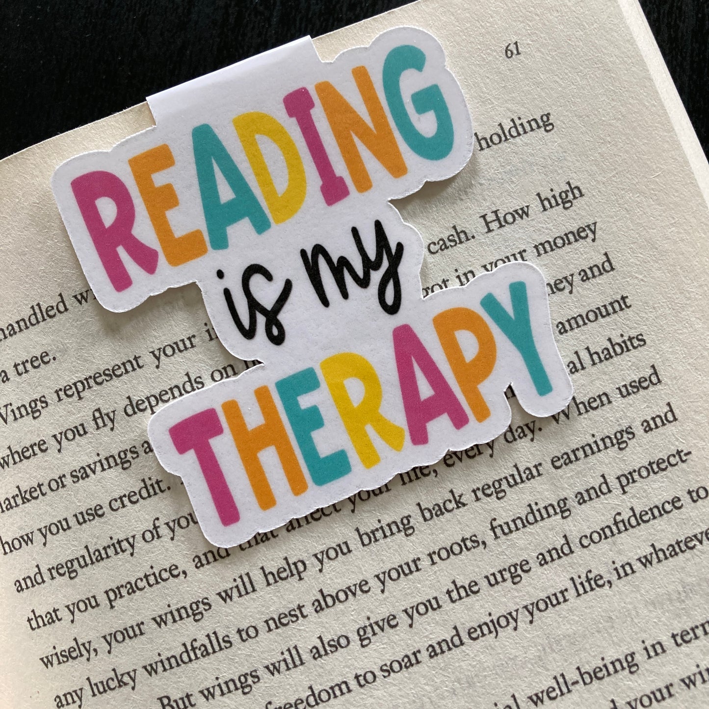 Reading Is My Therapy Magnetic Bookmark