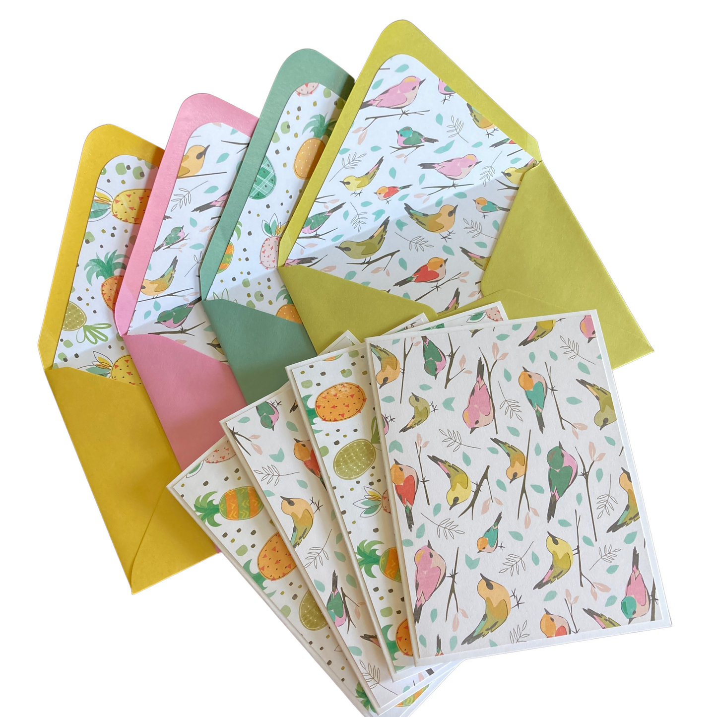 Birds & Pineapples Note Cards