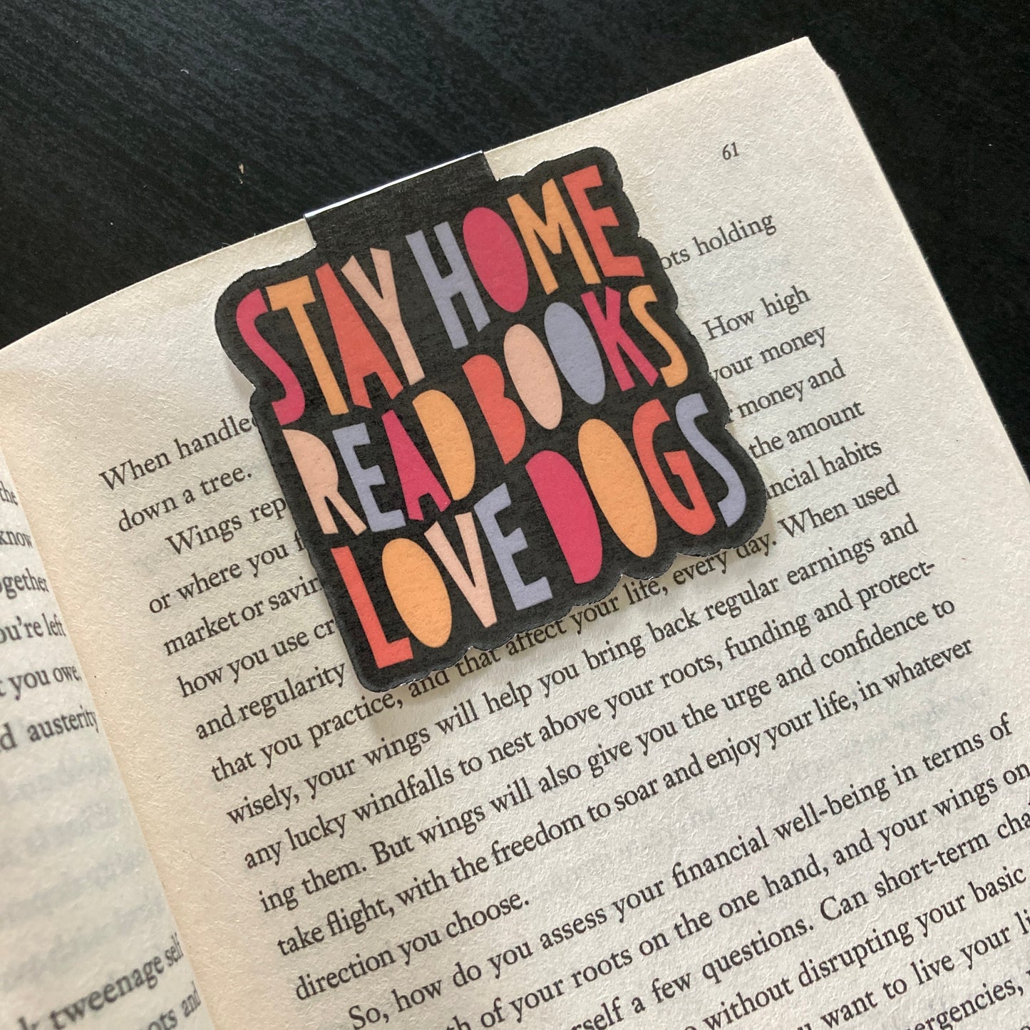 Stay Home Read Books Love Dogs Magnetic Bookmark
