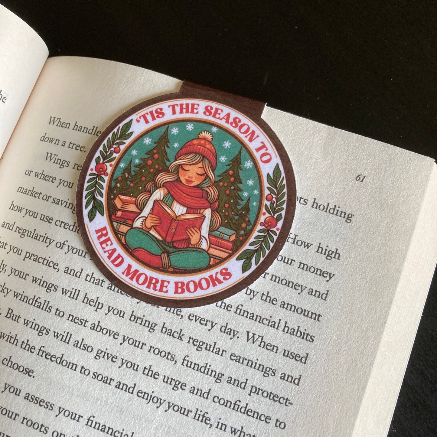 'Tis The Season To Read More Books Magnetic Bookmark