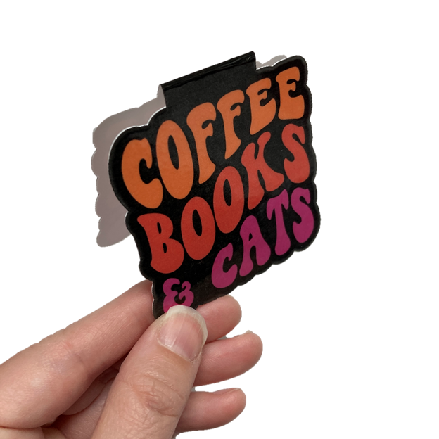 Coffee Books & Cats Bookmark