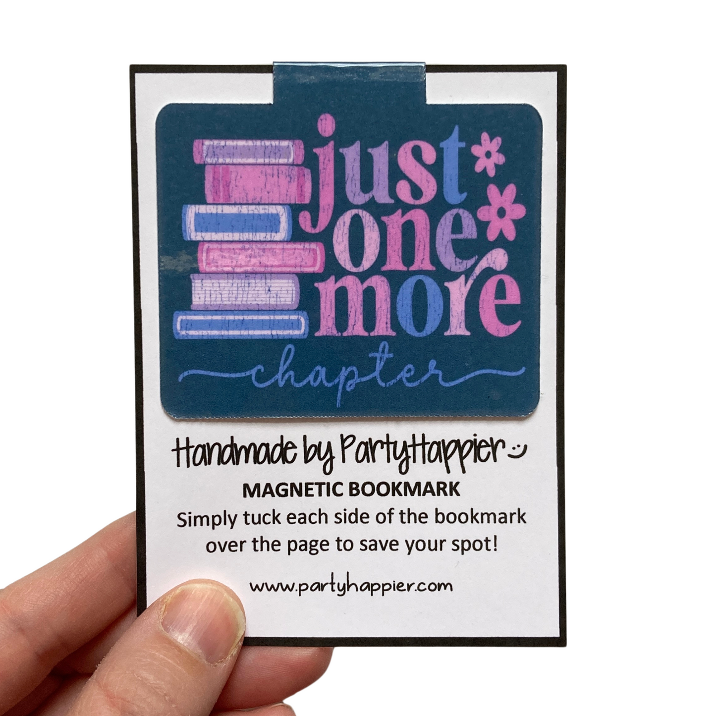 Just One More Chapter Floral Magnetic Bookmark