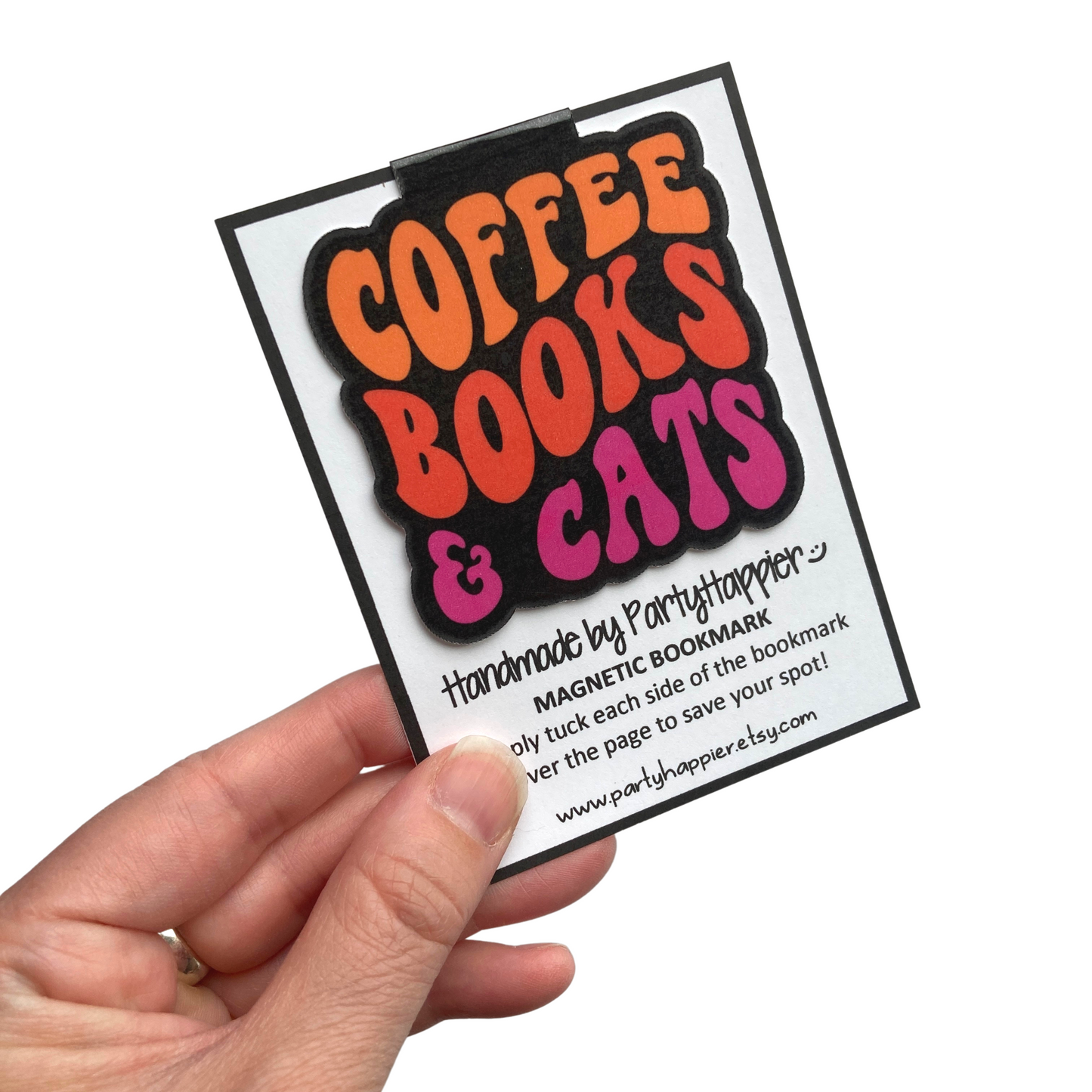 Coffee Books & Cats Bookmark