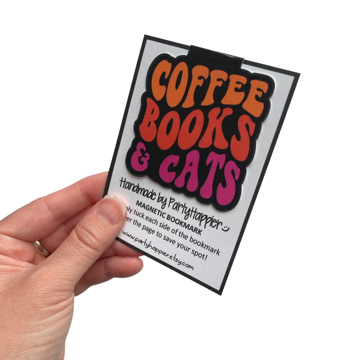 Coffee Books & Cats Bookmark