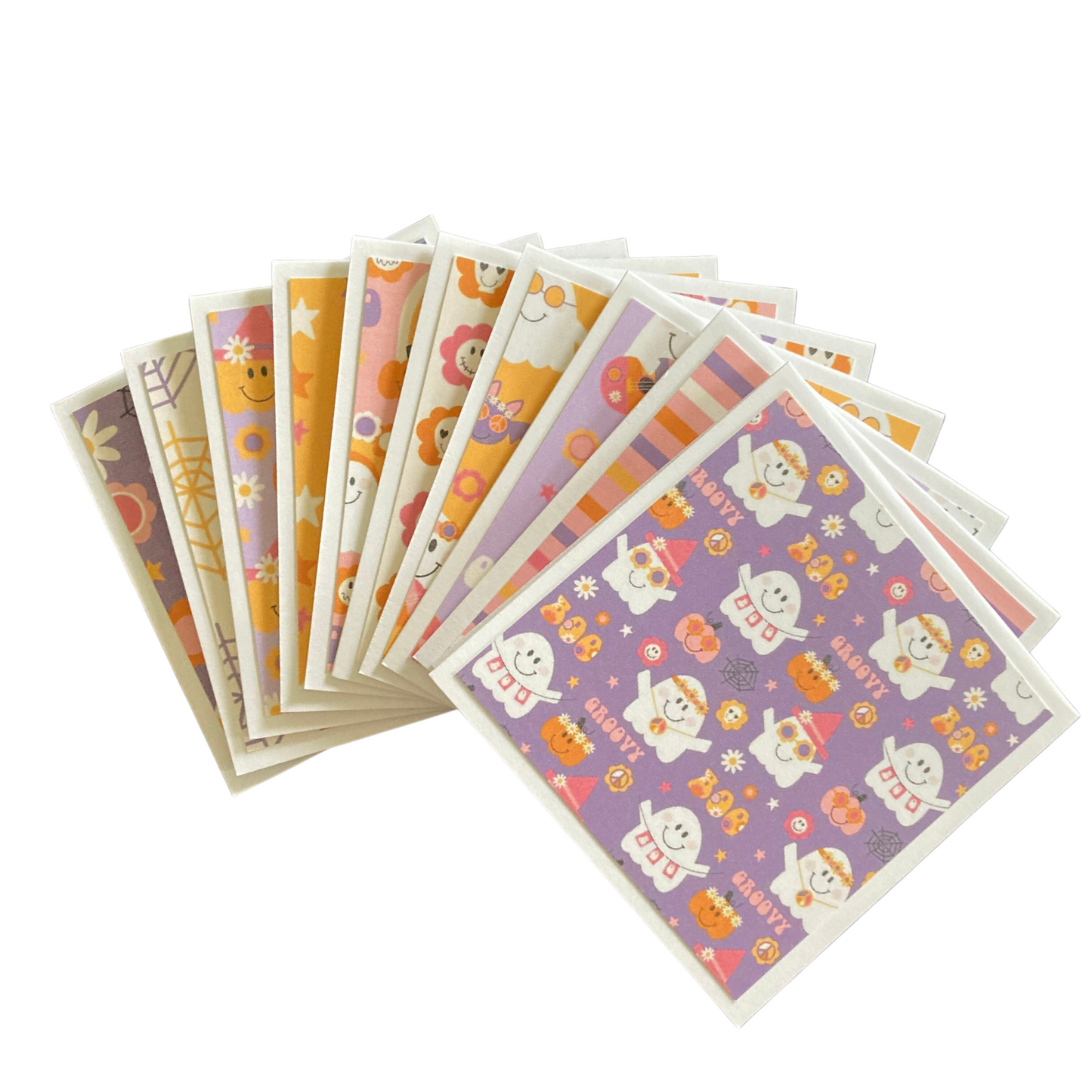3x3 Groovy Ghost Note Cards