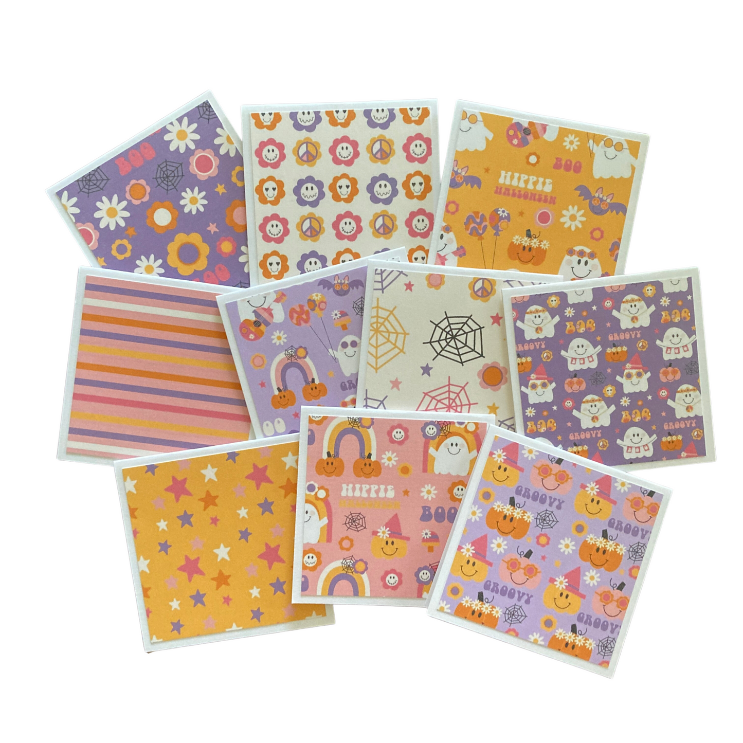 3x3 Groovy Ghost Note Cards