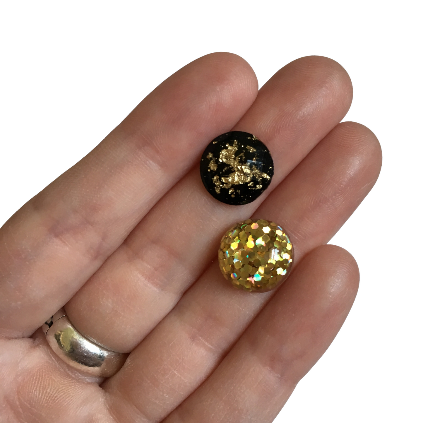 Black and Gold Glitter Magnets
