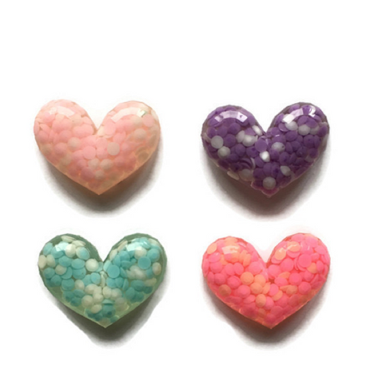 Pastel Beaded Heart Magnets