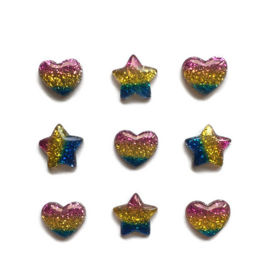 Glitter Heart & Star Magnets