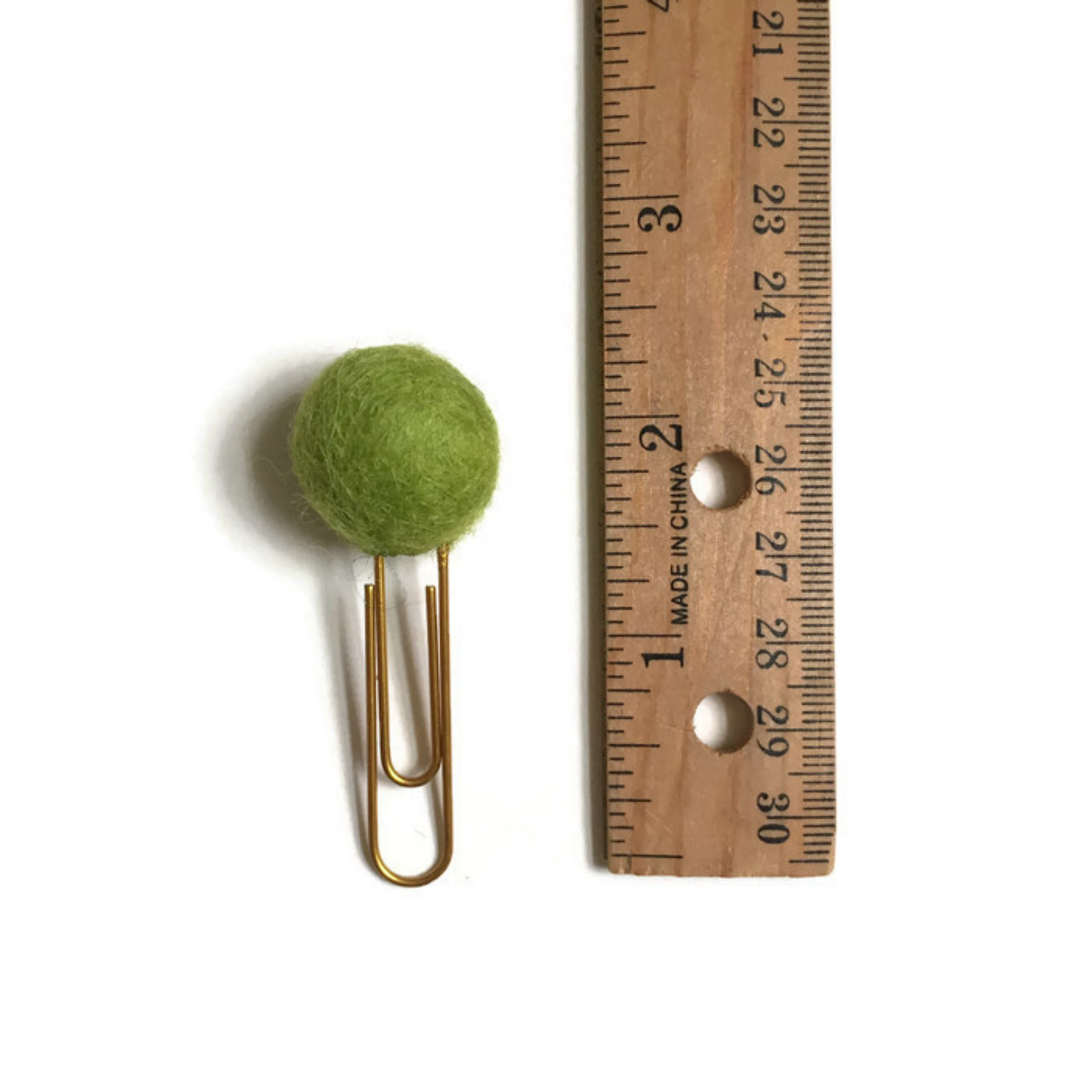 Carrot, Lemon Drop, & Pea Green Felt Pom Paper Clips