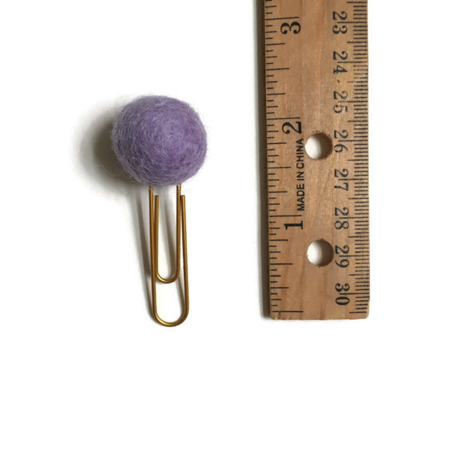 Wisteria, Lilac, & Eggplant Felt Pom Paper Clips