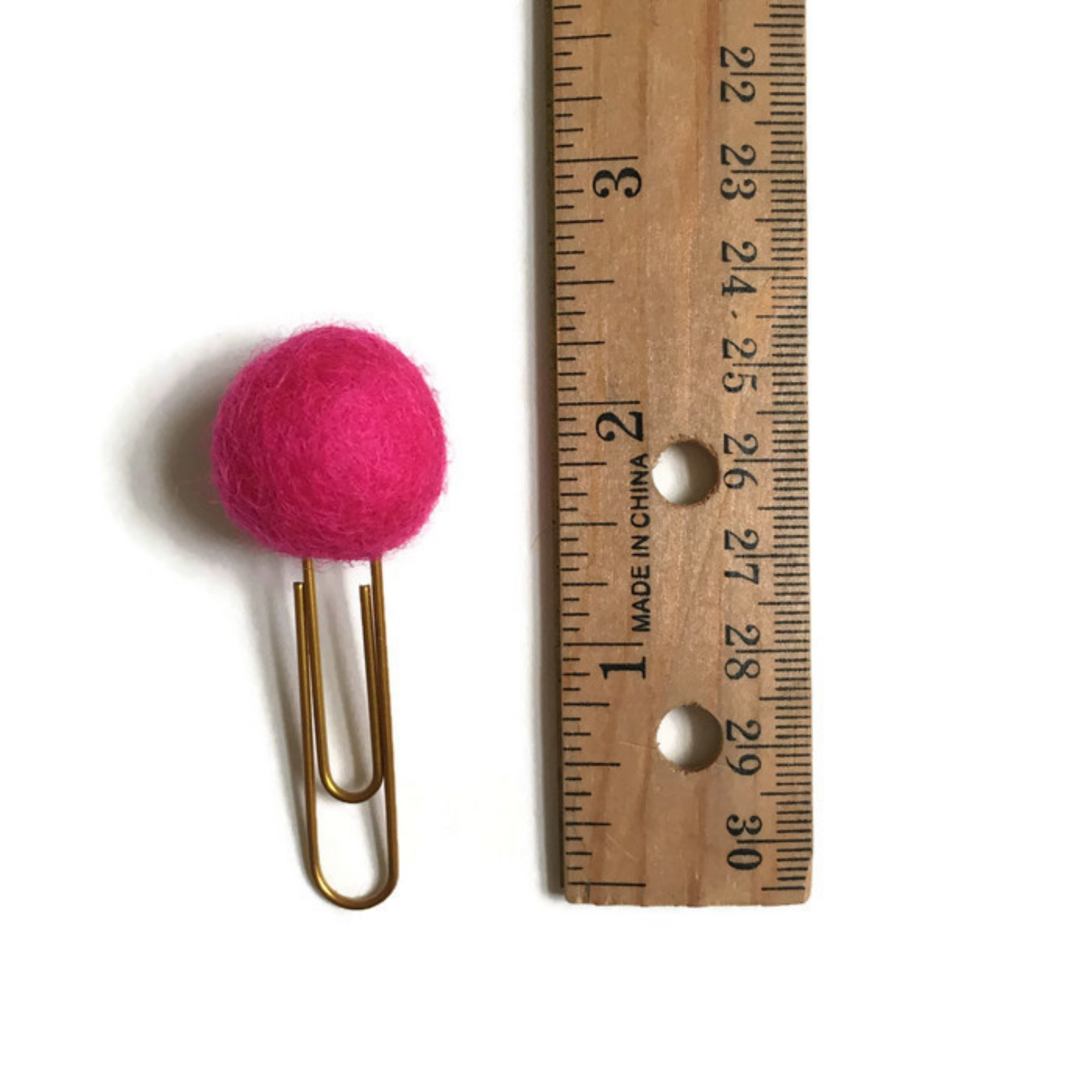 Palo Rosa, Neon Pink, & Rose Felt Pom Paper Clips