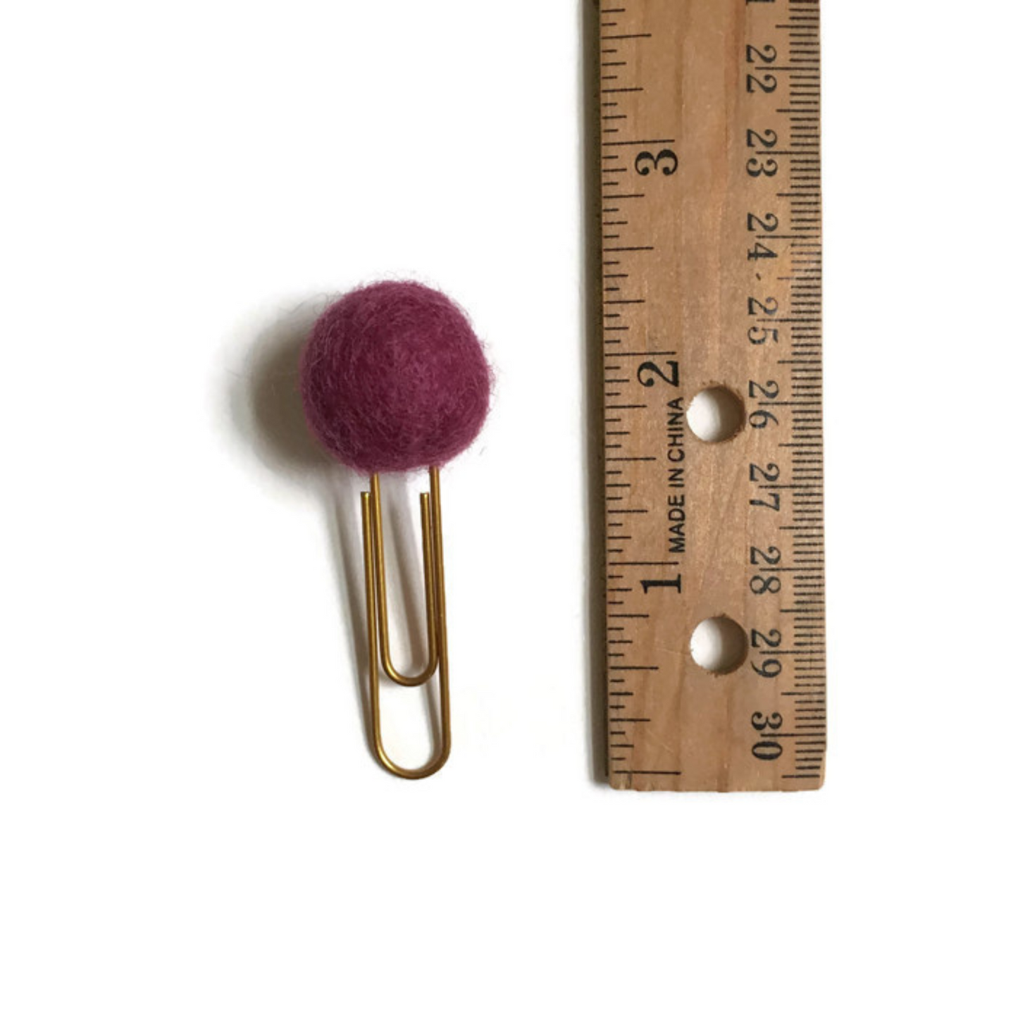 Raspberry, Slate, & Ebony Felt Pom Paper Clips