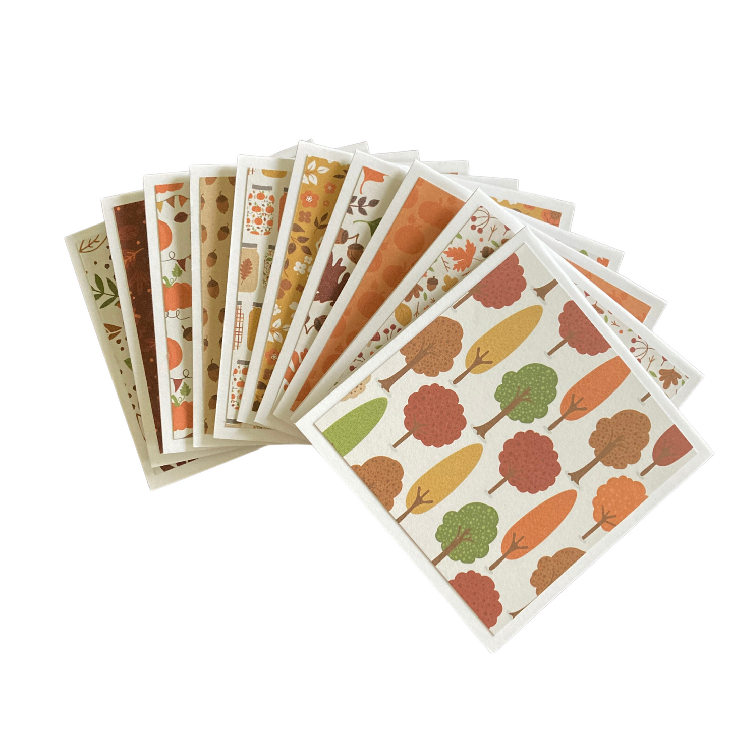 3x3 I Love Fall Note Cards