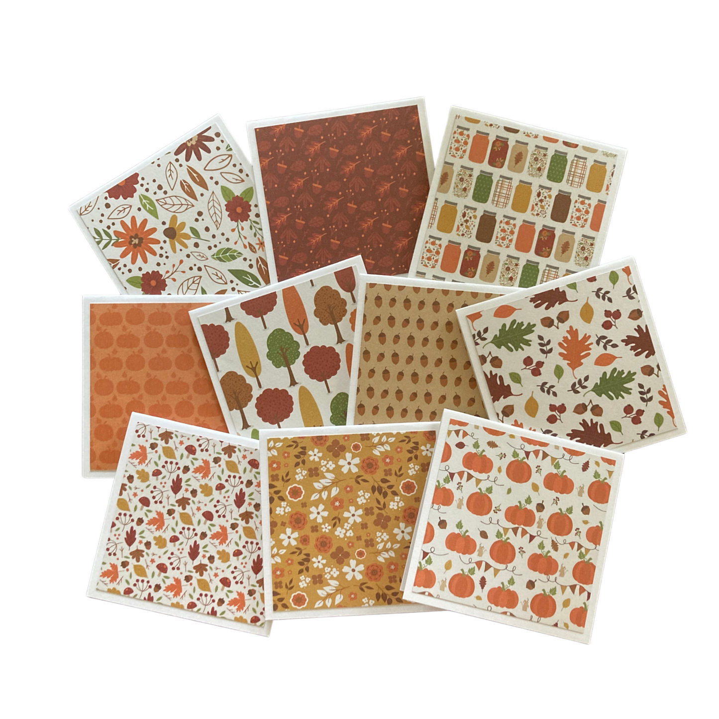 3x3 I Love Fall Note Cards