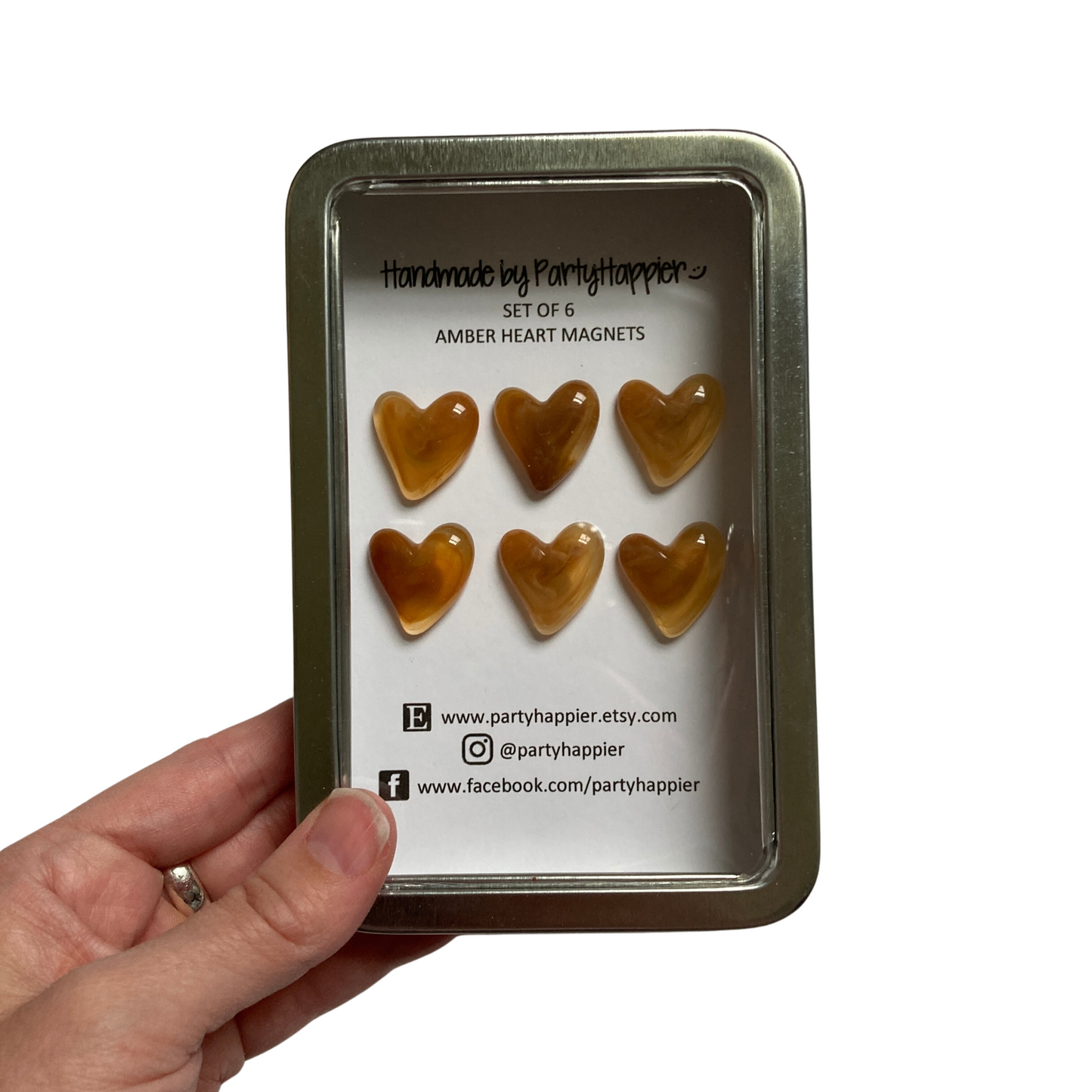 Amber Heart Magnets