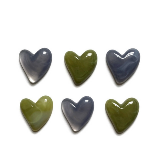 Blue and Green Heart Magnets