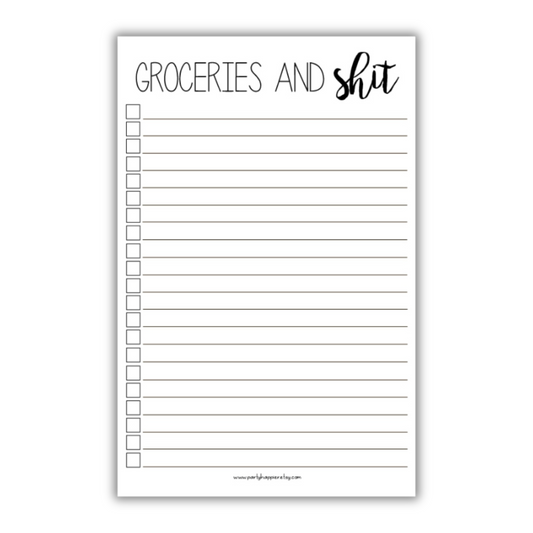 Groceries & Shit Lined Notepad