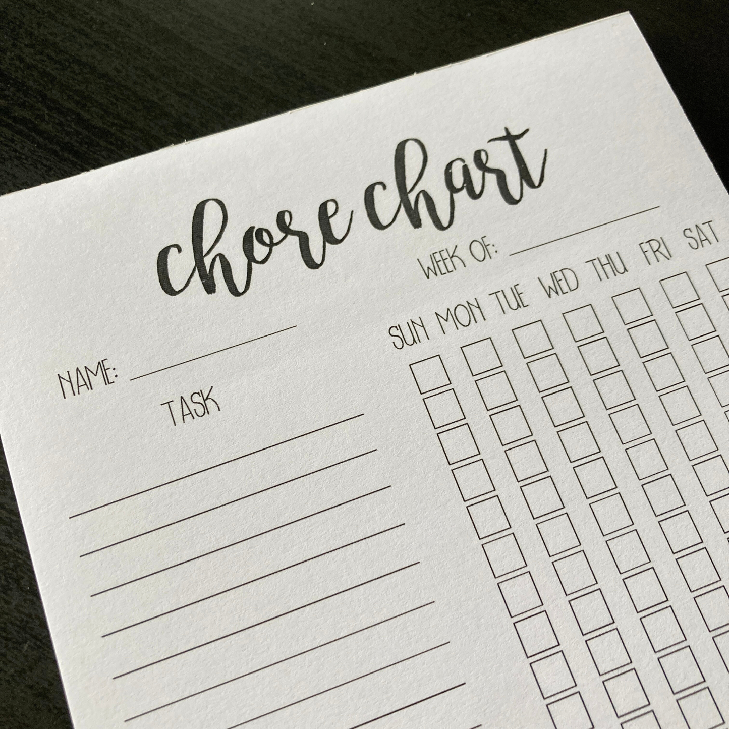 Chore Chart Notepad