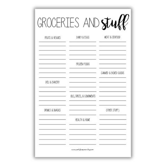 Groceries & Stuff Category Notepad