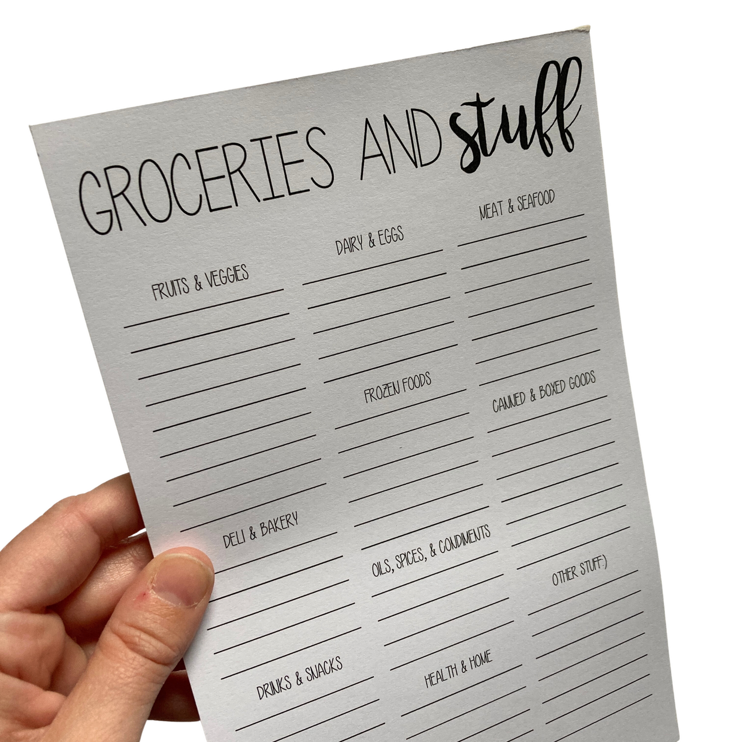 Groceries & Stuff Category Notepad