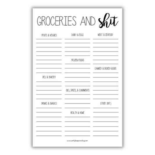 Groceries & Shit Categories Notepad