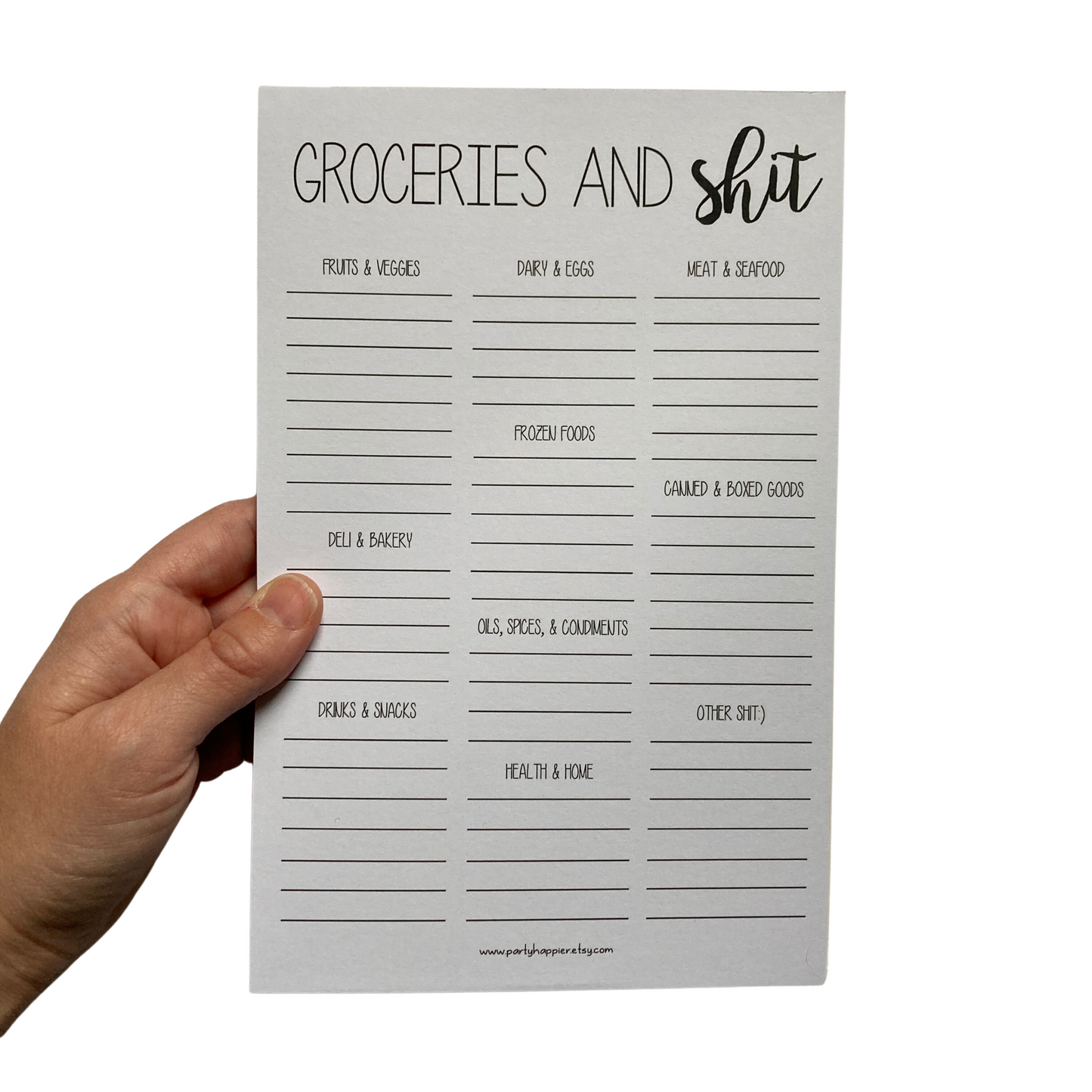 Groceries & Shit Categories Notepad