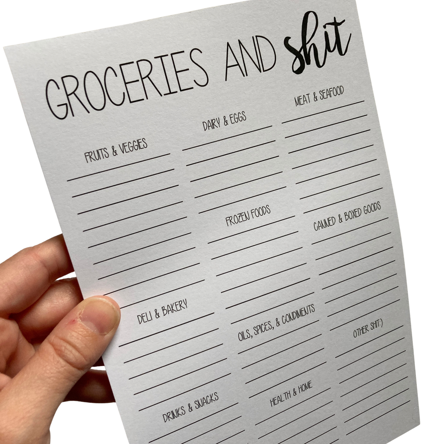 Groceries & Shit Categories Notepad