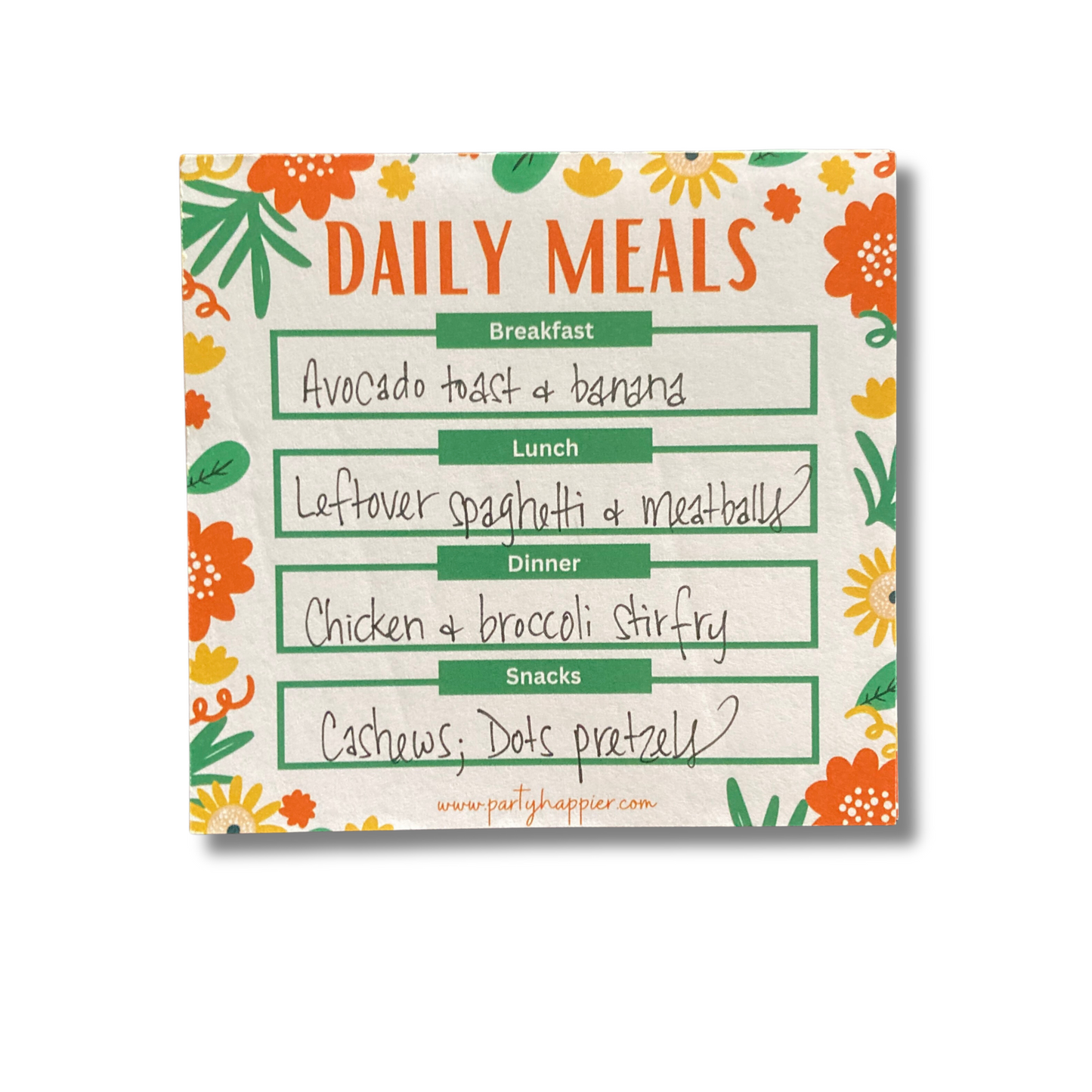 4x4 Daily Meals Notepad