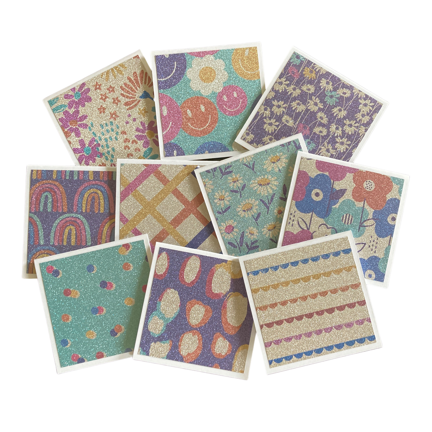 3x3 Glam Glitter Note Cards