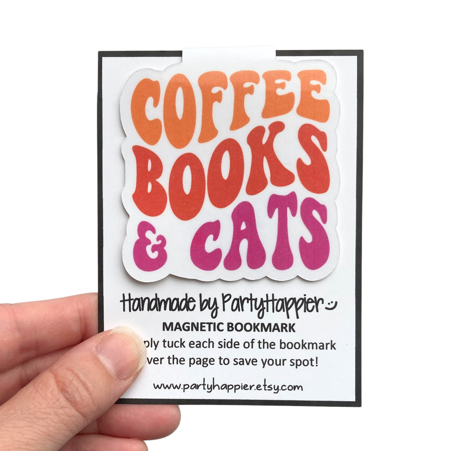 Coffee Books & Cats Bookmark