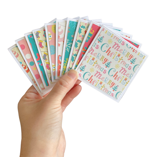 3x3 Retro Christmas Note Cards