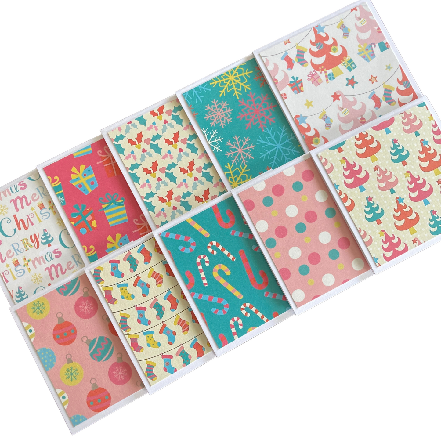 3x3 Retro Christmas Note Cards