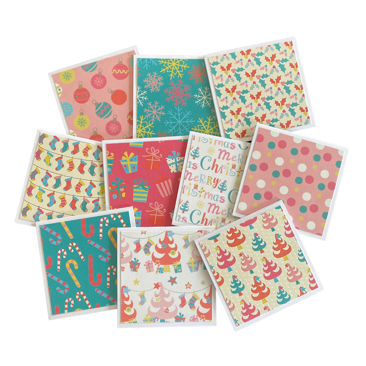 3x3 Retro Christmas Note Cards