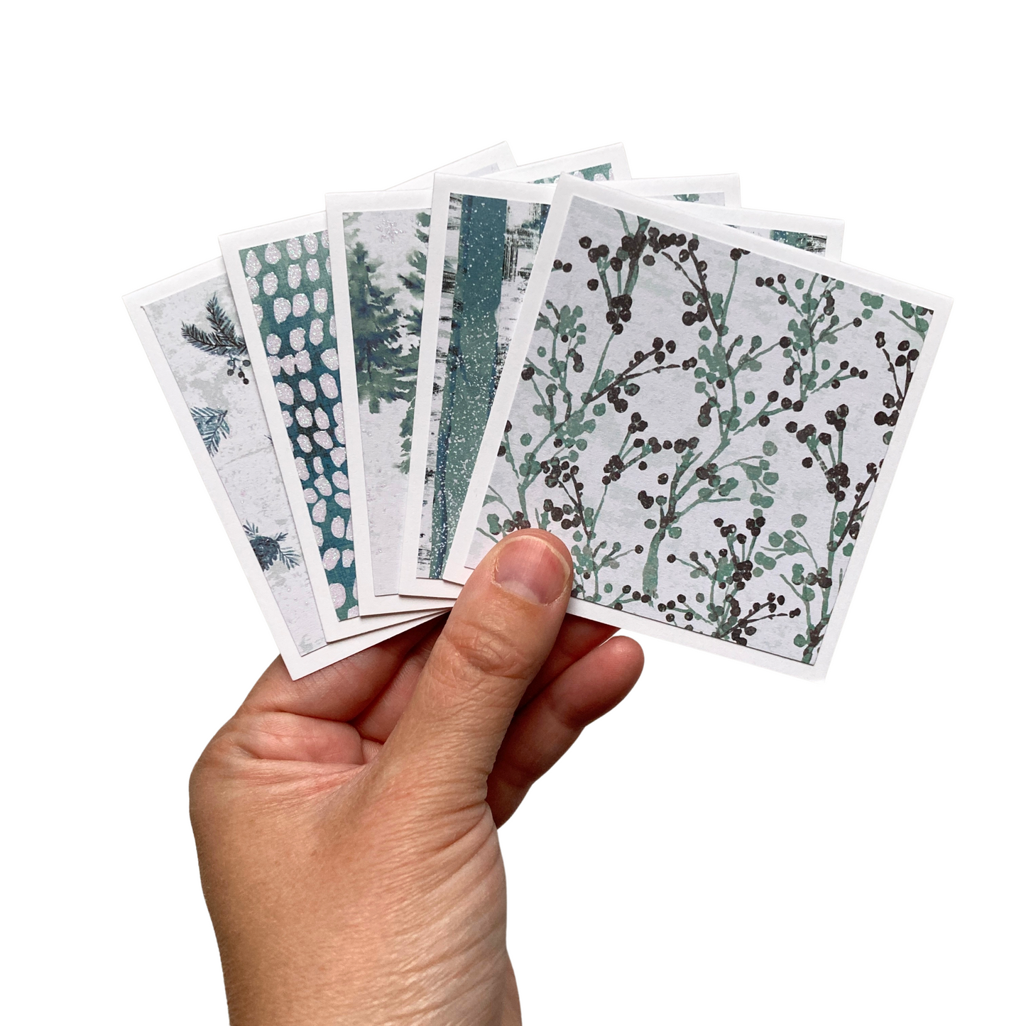 3x3 Snow Pine Note Cards