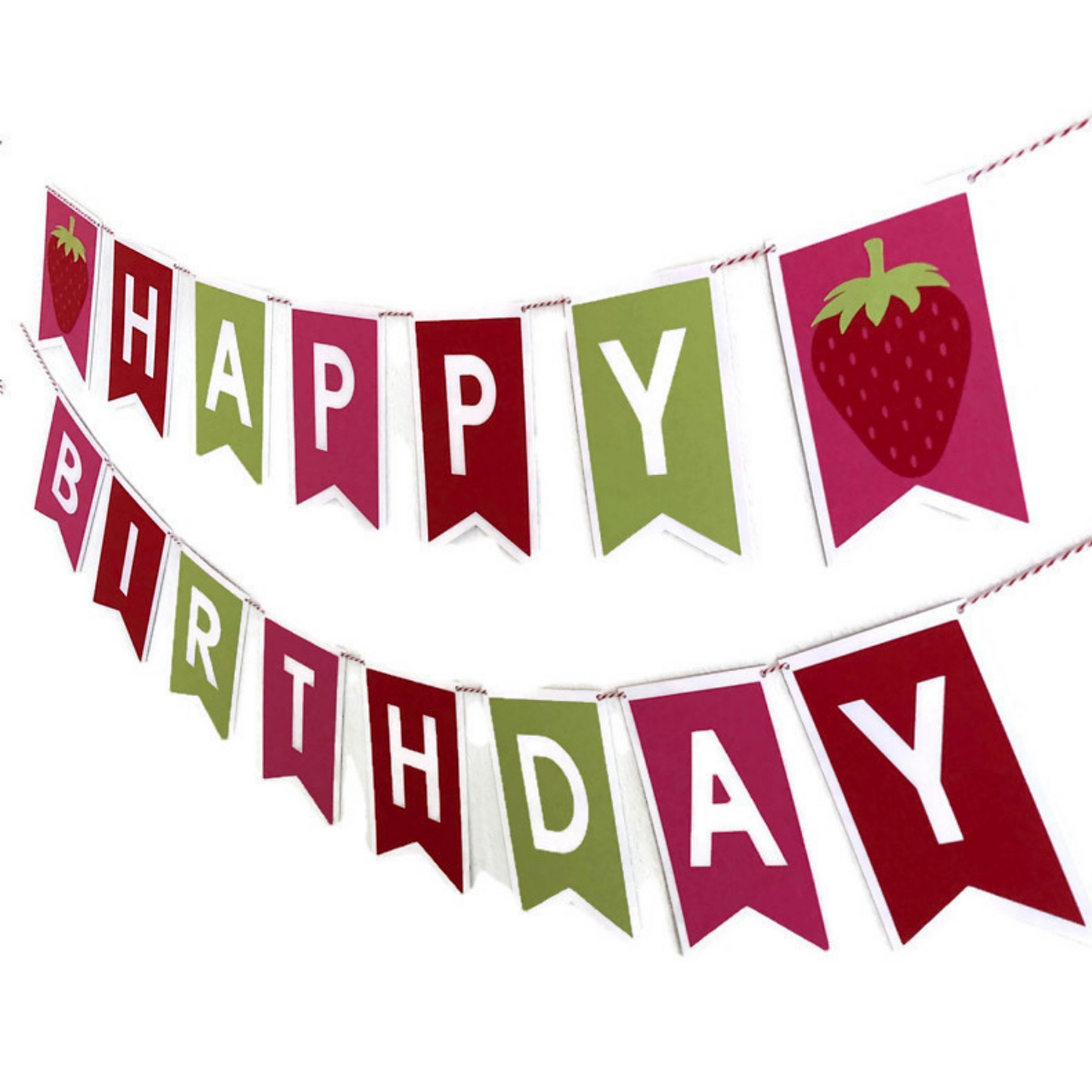 Strawberry Happy Birthday Banner