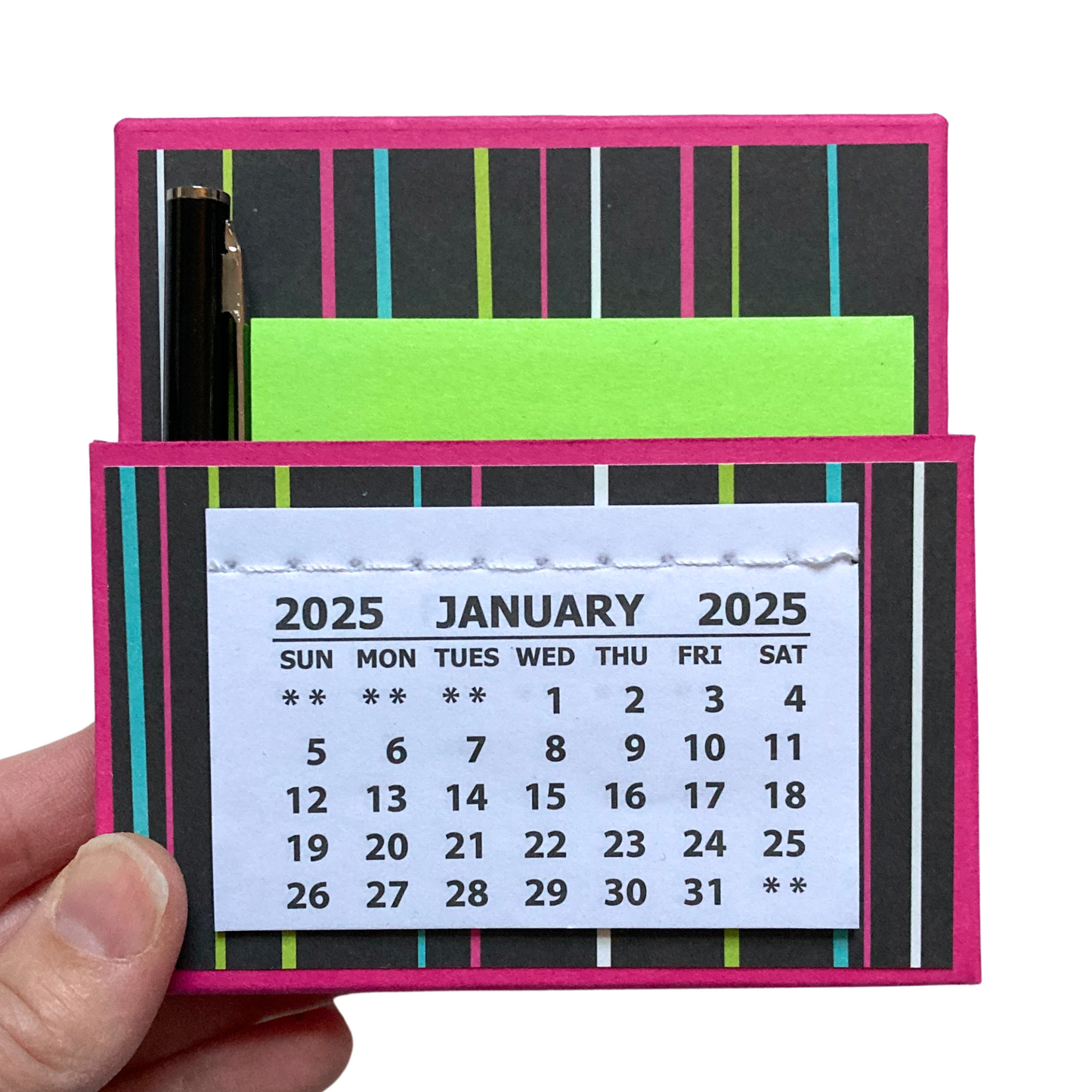 Cheer Camp Stripes 2025 Desk Calendar