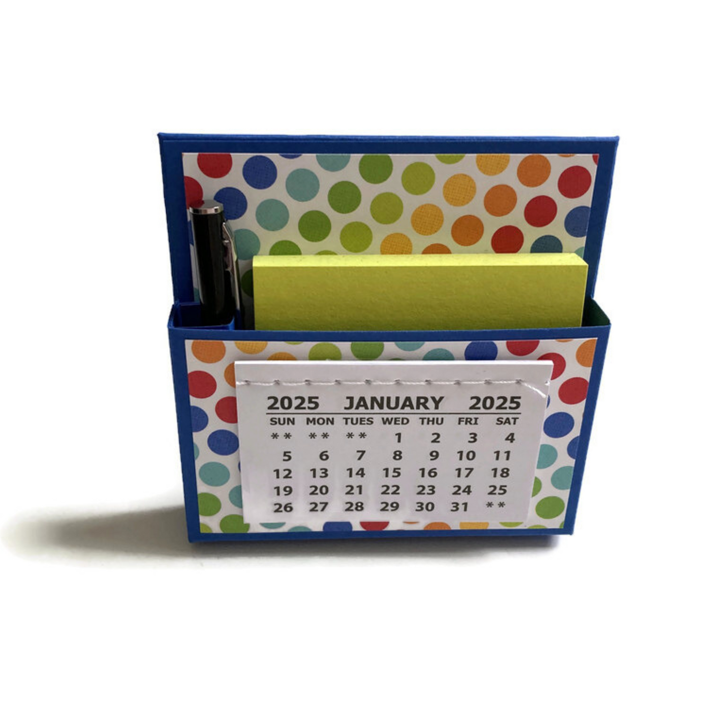 Rainbow Dots 2025 Desk Calendar