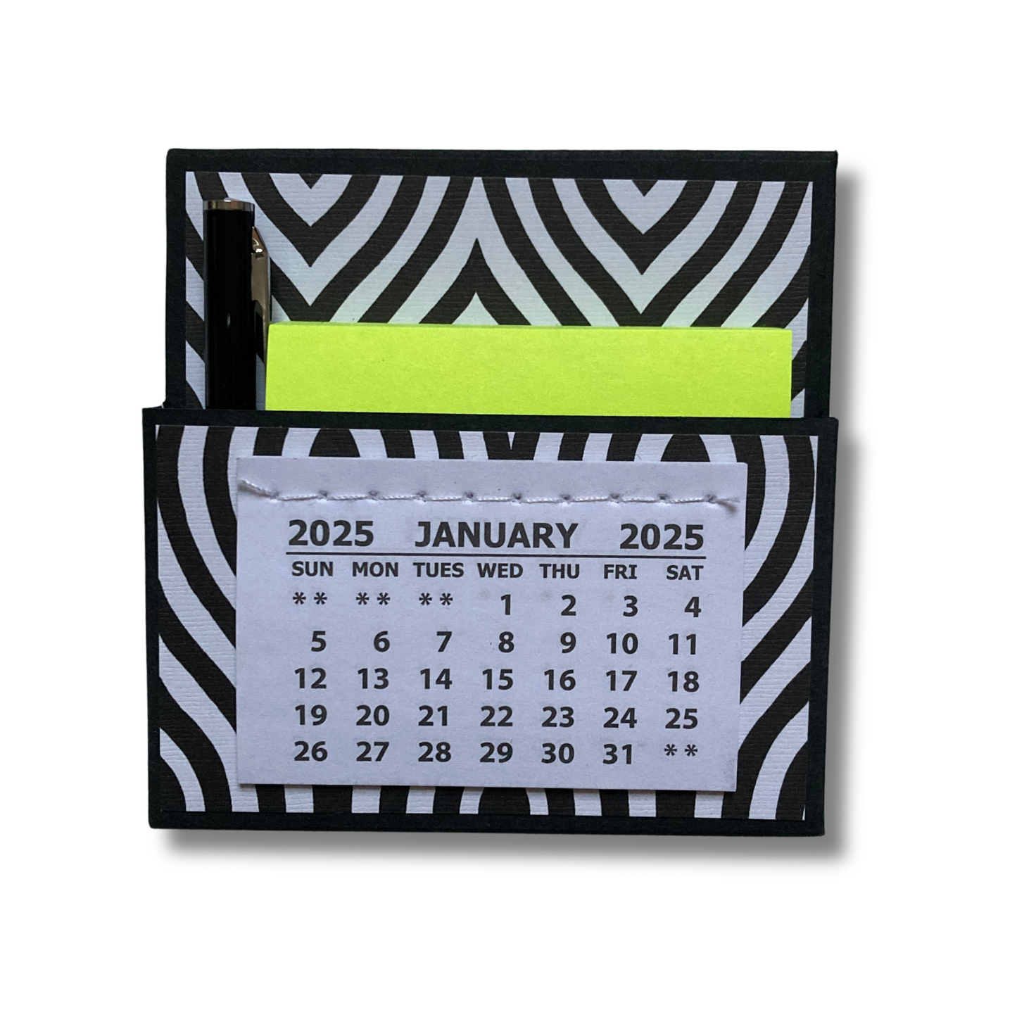 Black & White 2025 Desk Calendar