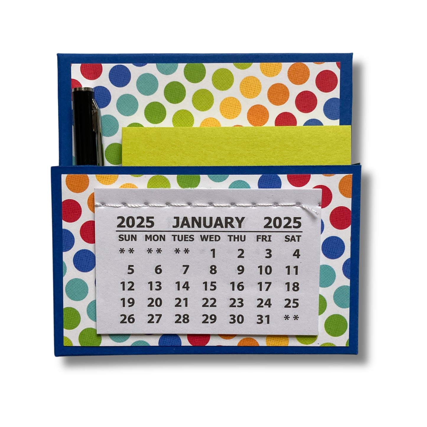 Rainbow Dots 2025 Desk Calendar